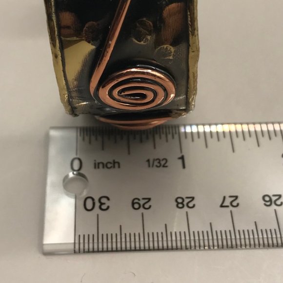 Men's Brutalist Mixed Metal Cuff Bracelet - Picture 8 of 10